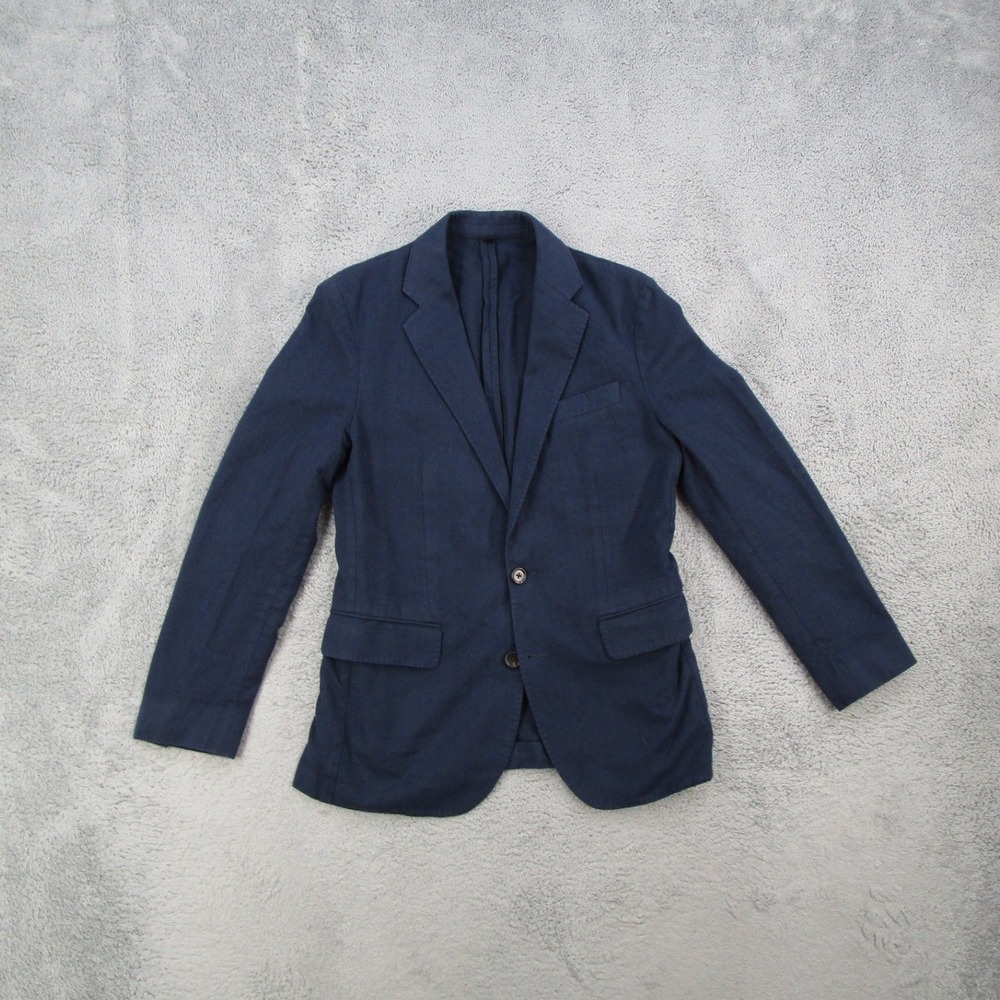 J.Crew Ludlow Blazer Mens 36S Navy Blue Slim Worsted Cotton Wool Moon J4153